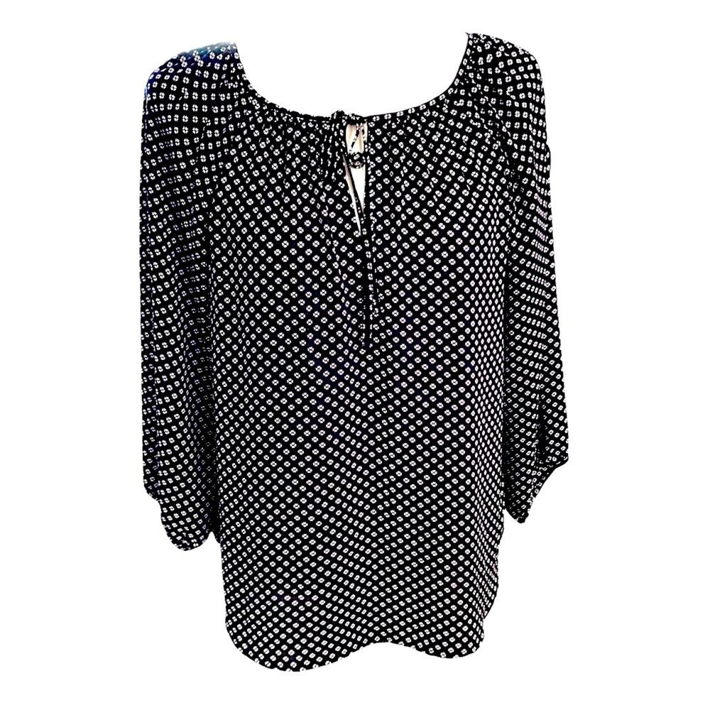 LOFT blouse top. Shirt. Blue white print‎ size Small - Picture 2 of 5